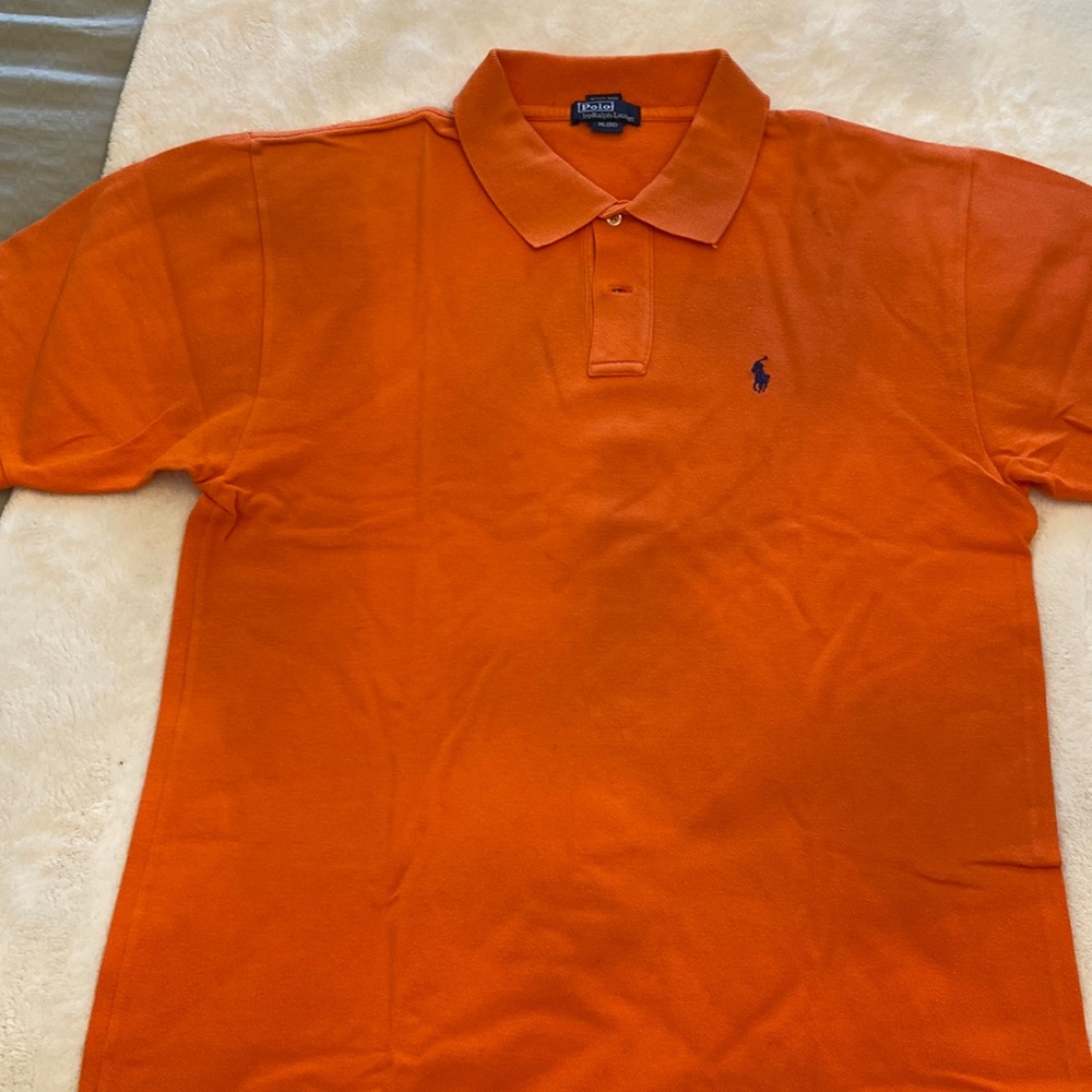 Polo by Ralph Lauren youth XL/ mens small in orange polo 2 button